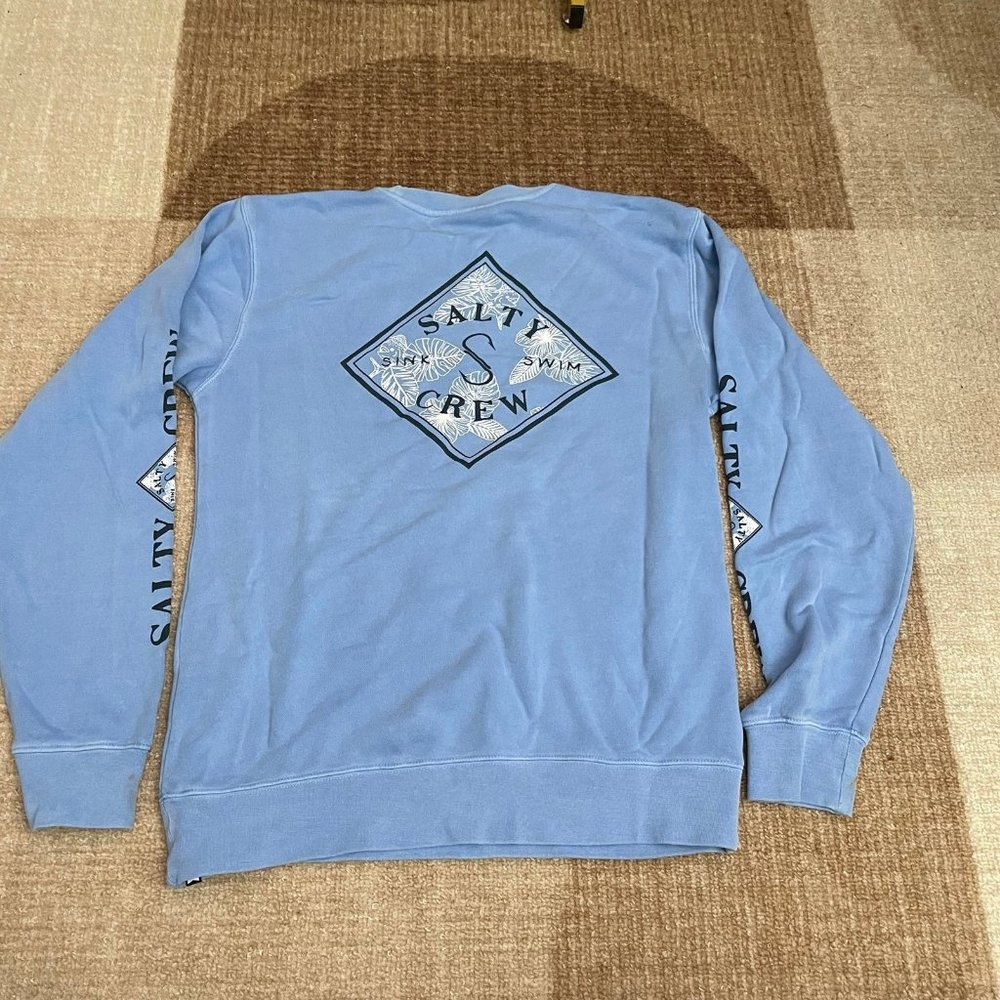 SALTY CREW LIGHT BLUE CREWNECK SZ MEDIUM M